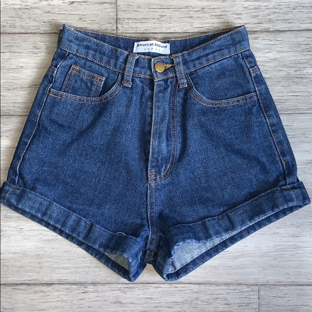 American Apparel High waisted cuff shorts